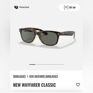 RAY BAN SQUARE TORTOISE NEW WAYFARER CLASSIC SUNGLASSES